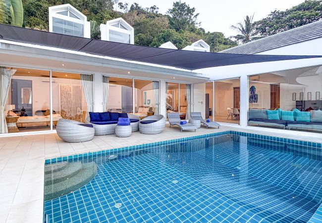 Villa à Ko Samui - Villa Azula Designer Hillside Villa with Sunset Sea Views & Bali-Inspired Living