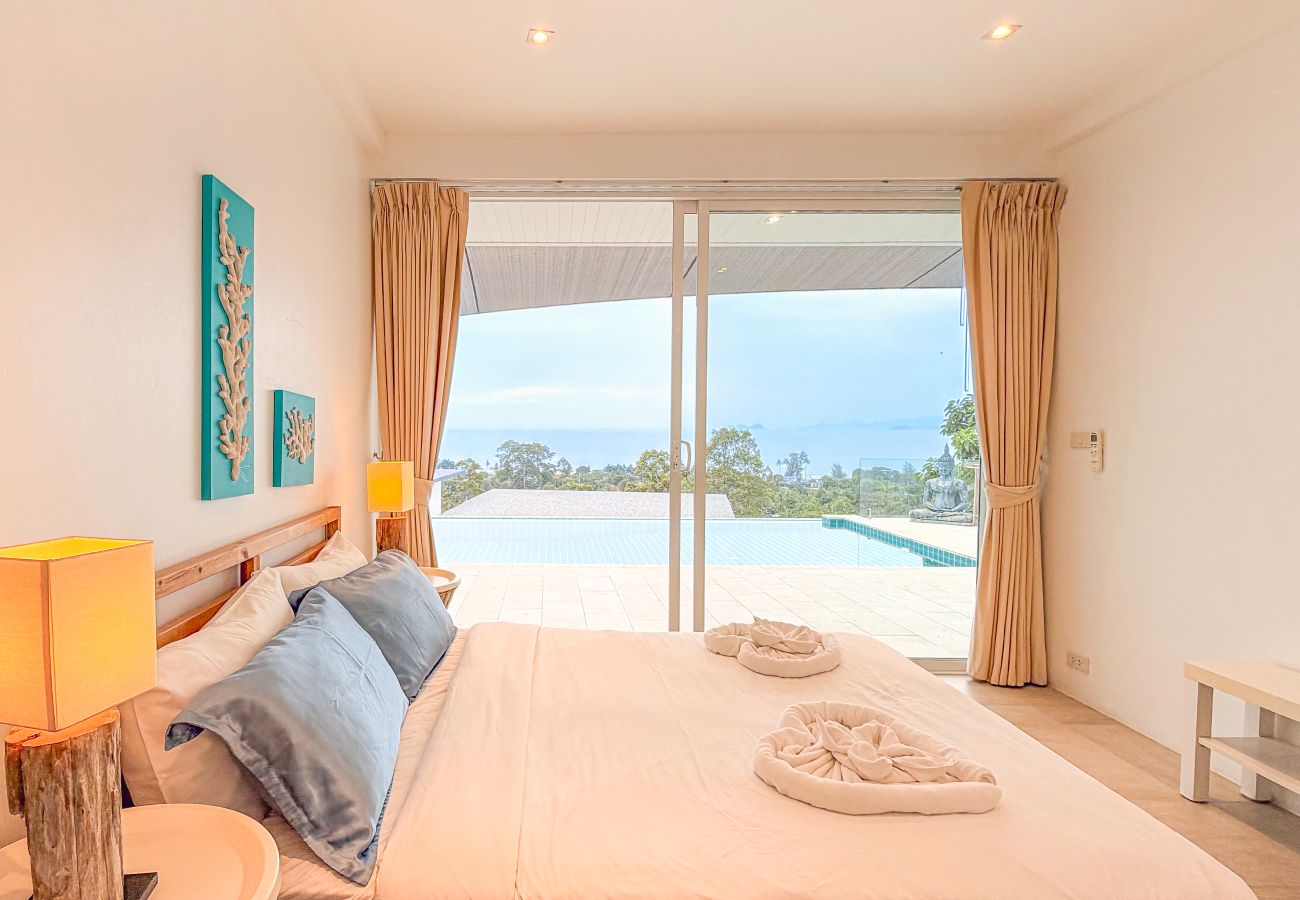 Villa à Ko Samui - Villa Azula Designer Hillside Villa with Sunset Sea Views & Bali-Inspired Living