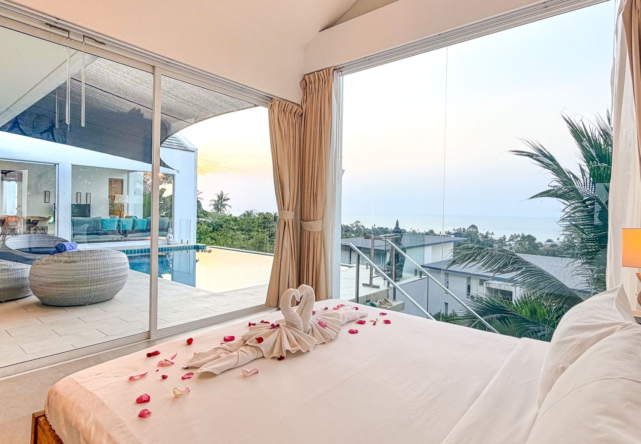 Villa à Ko Samui - Villa Azula Designer Hillside Villa with Sunset Sea Views & Bali-Inspired Living