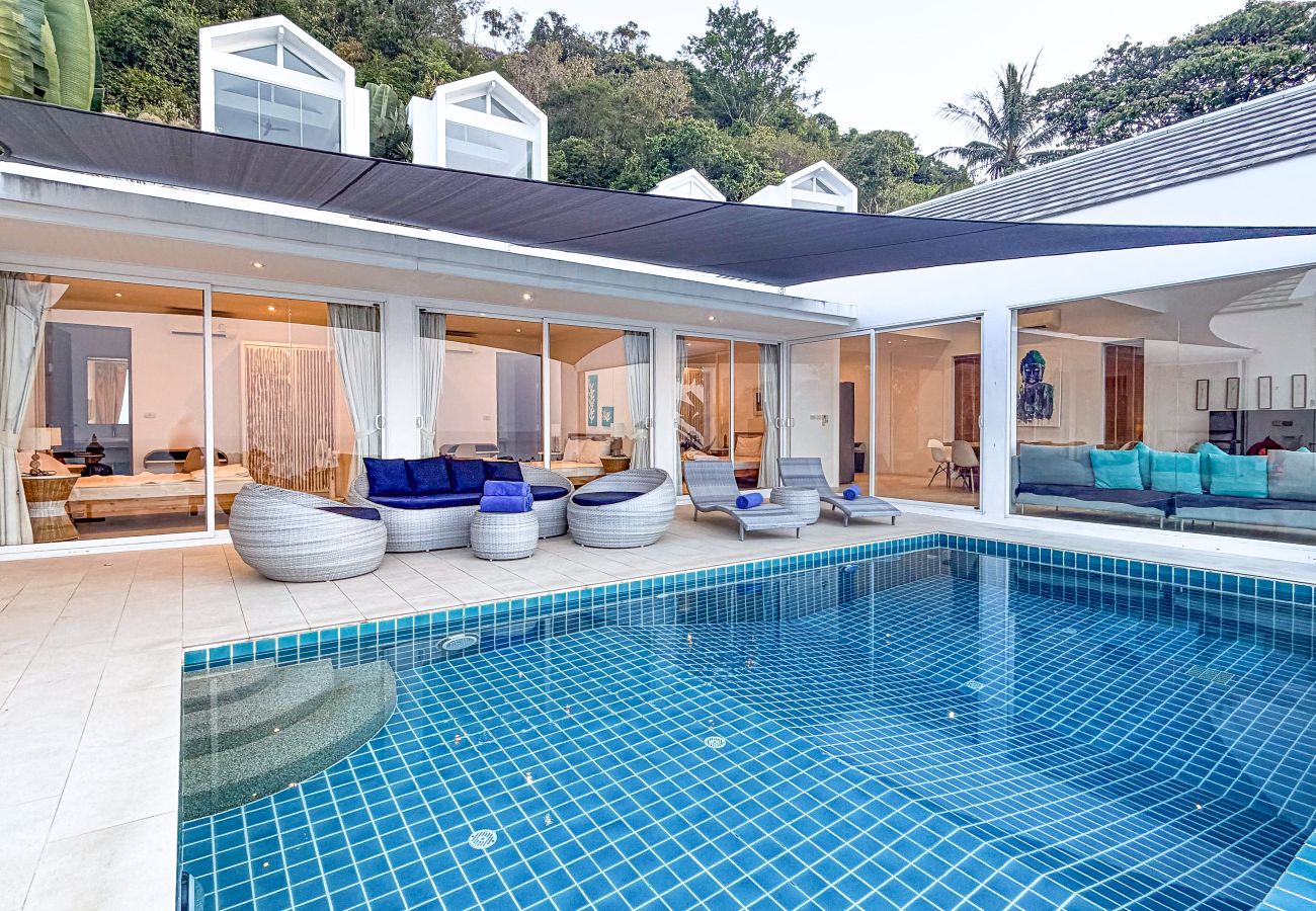 Villa à Ko Samui - Villa Azula Designer Hillside Villa with Sunset Sea Views & Bali-Inspired Living