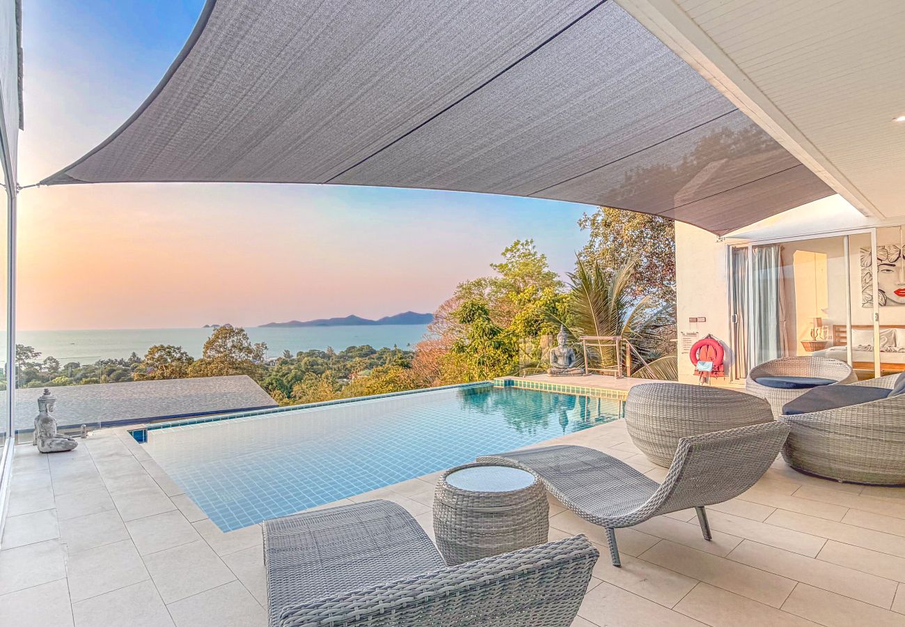 Villa in Ko Samui - Villa Azula Designer Hillside Villa with Sunset Sea Views & Bali-Inspired Living